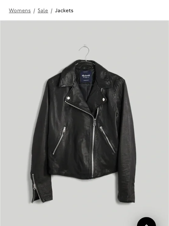 Madewell Black Asymmetrical Leather Moto Jacket - Picture 1 of 12